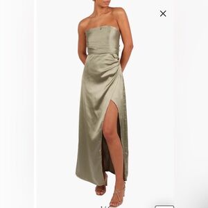 Petal & Pup Kara Strapless Maxi Dress, Olive, Large